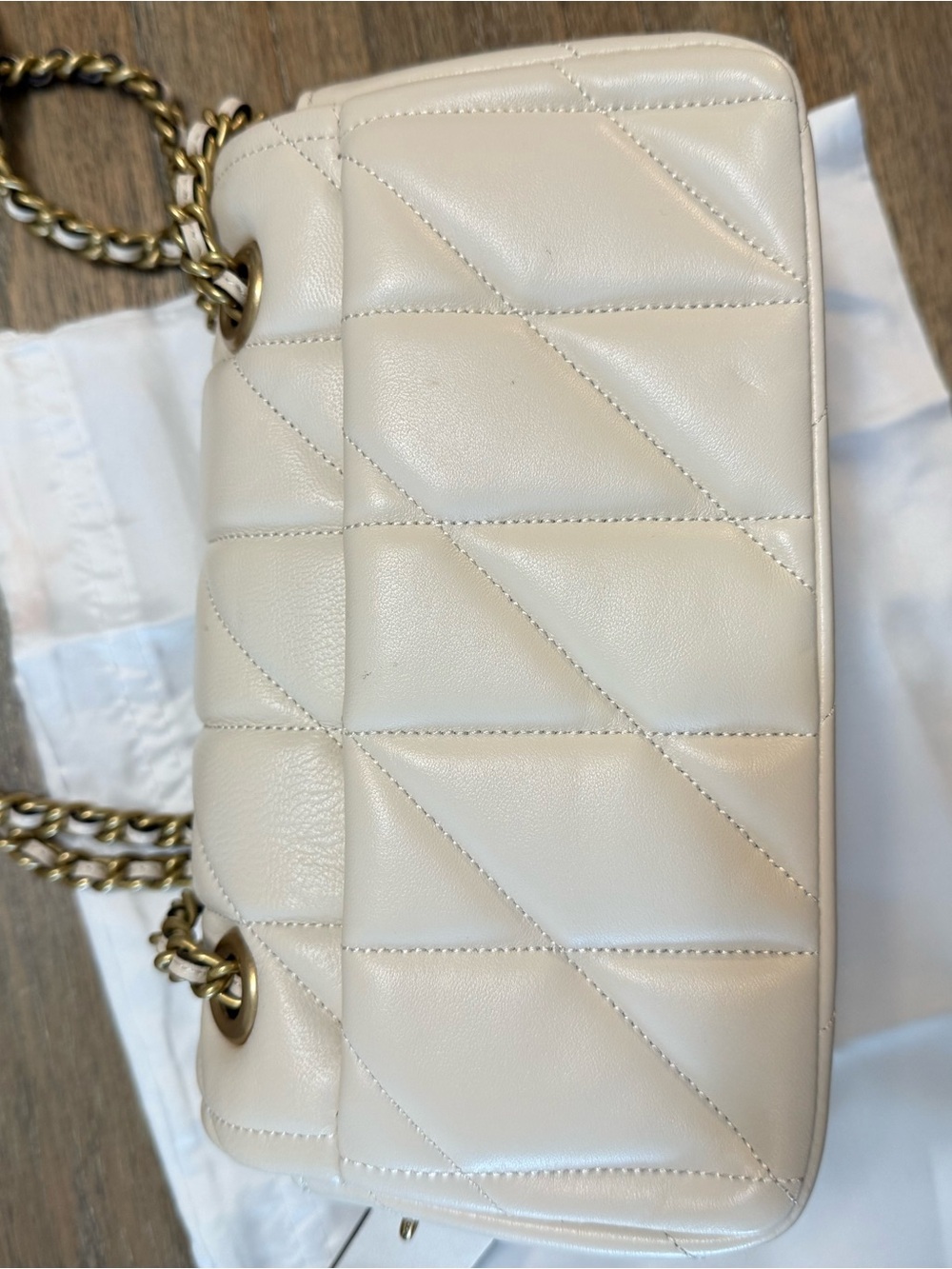 Coach Tabby Shoulder Bag 20 in Chalk and Brass - Picture 10 of 14